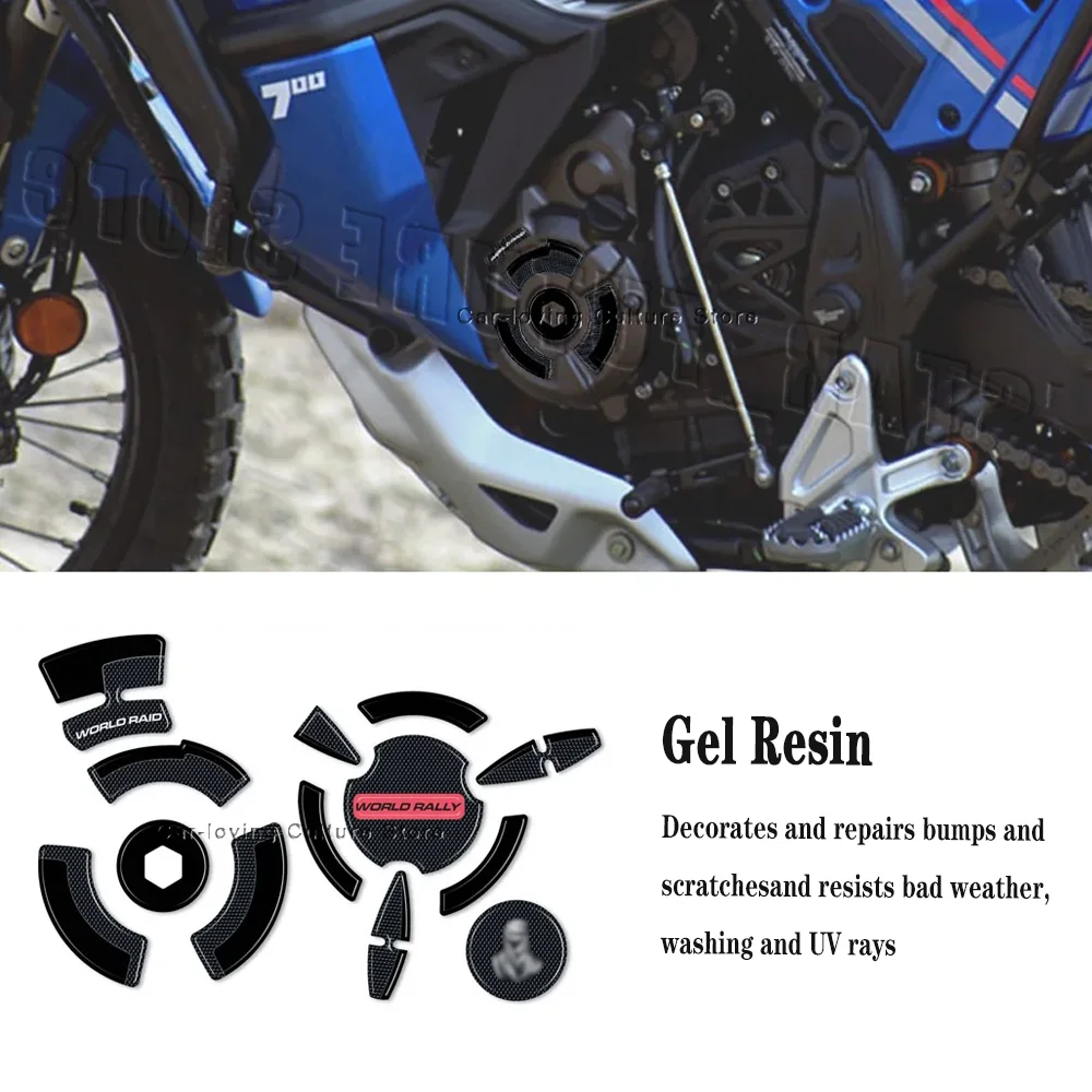 

​For Waterproof Protective Sticker for Motorcycle Engine, 3D Decorative Sticker, Tenere 700, World Rally 2020-2024