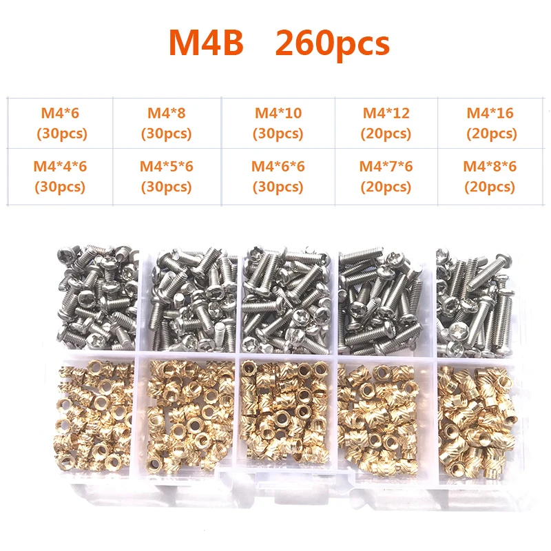 Parafuso, M2, M3, M4, Hot Melt, recartilhado,