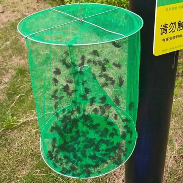 1Db Légyfogó Gyilkos Kártevőirtó Újrafelhasználható Függő Légycsapda Légykatrec Ketrec Háló Csapdák Kert Lógó Légykapó - Image 3