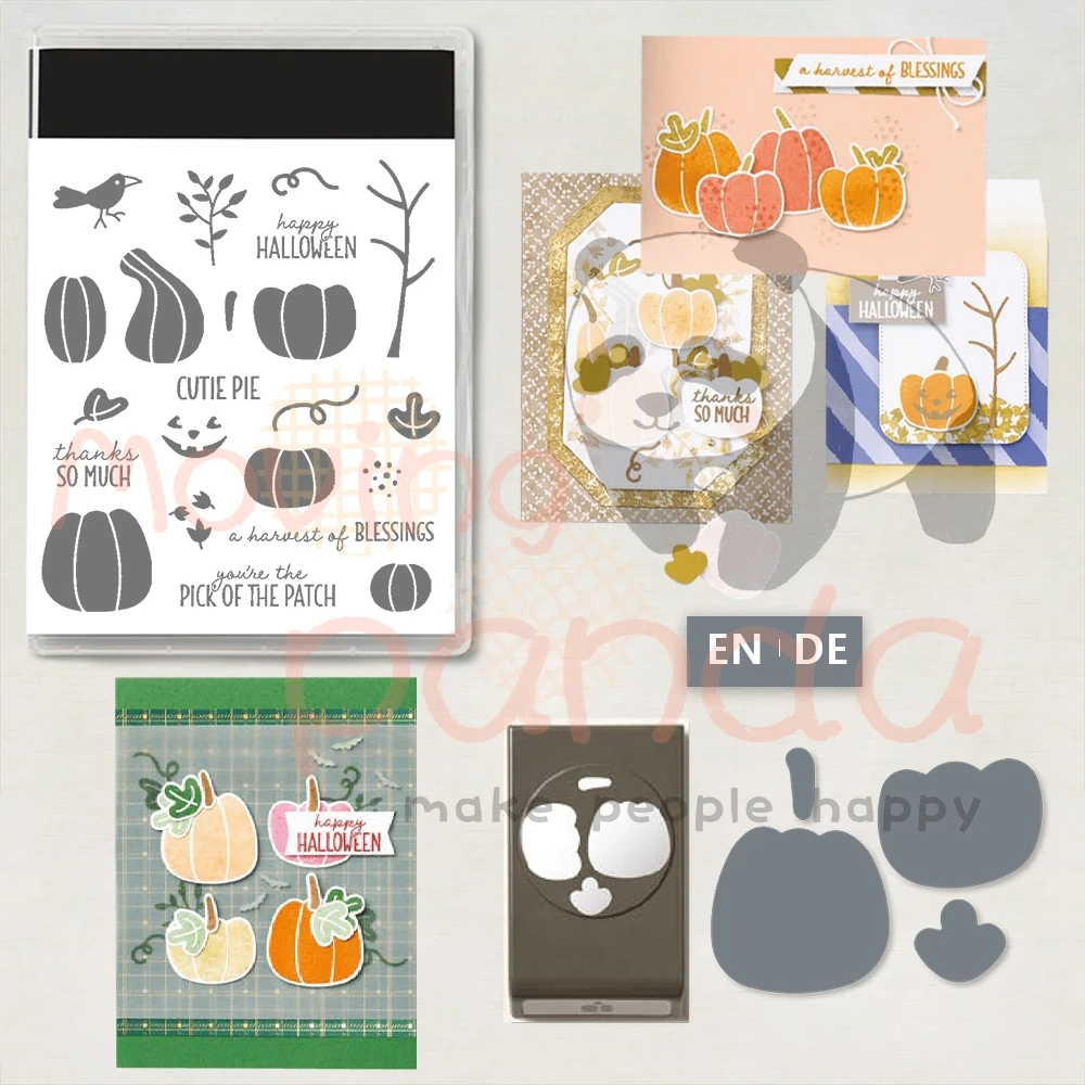 

MP823 Halloween Pumpkin Silicone Clear Stamps And Cutting Dies For Diy Handmade Paper Card Scrapbooking Decorations Craft Dies