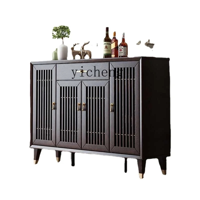 

ZK New Chinese Style Solid Wood Sideboard Cabinet Living Room Wall Tea Cabinet Locker