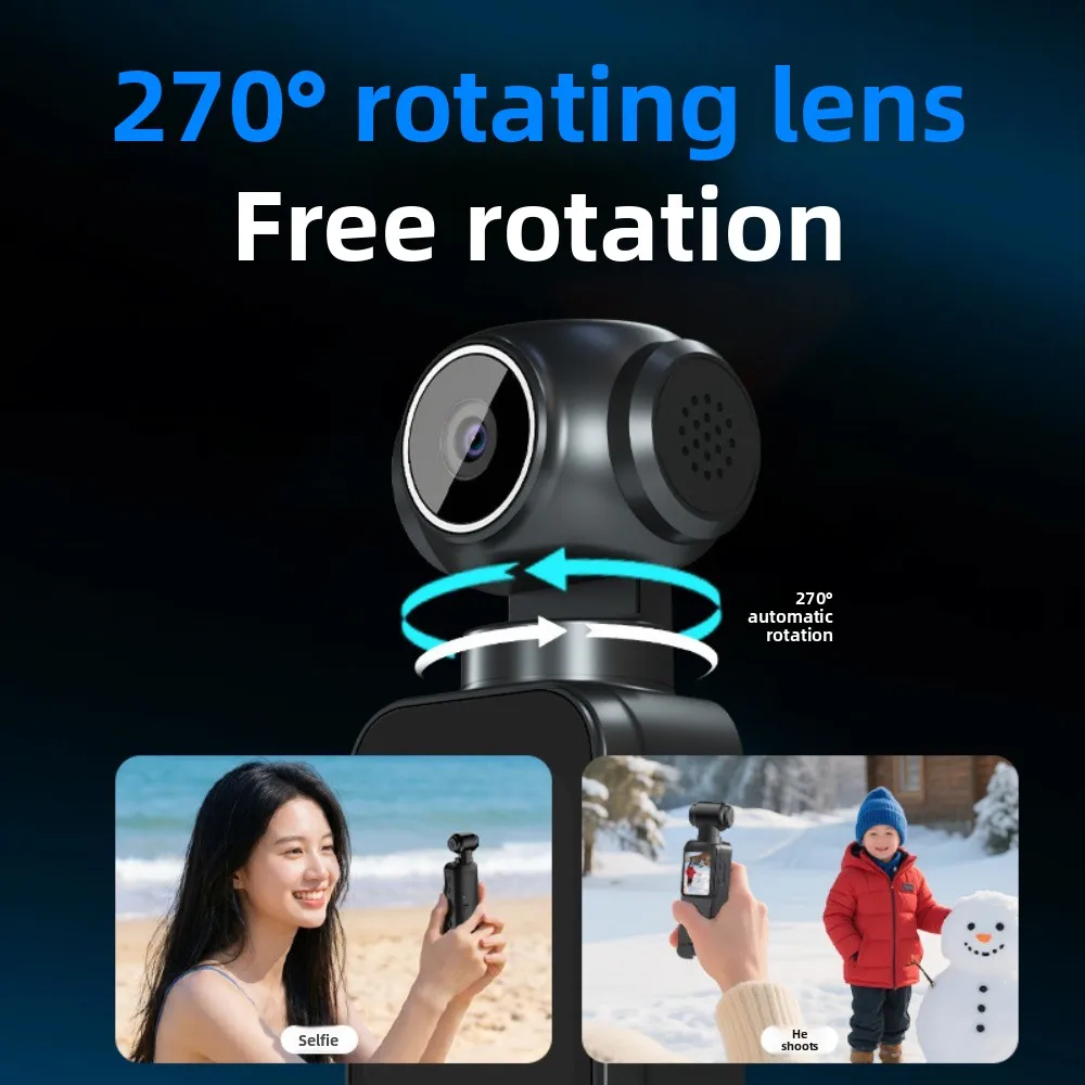 5K EIS 액션 카메라, 1.6인치 터치스크린 270 ° 회전식 렌즈, 150 ° 광각 포켓캠, 야외 스포츠용 DJI 교체품
