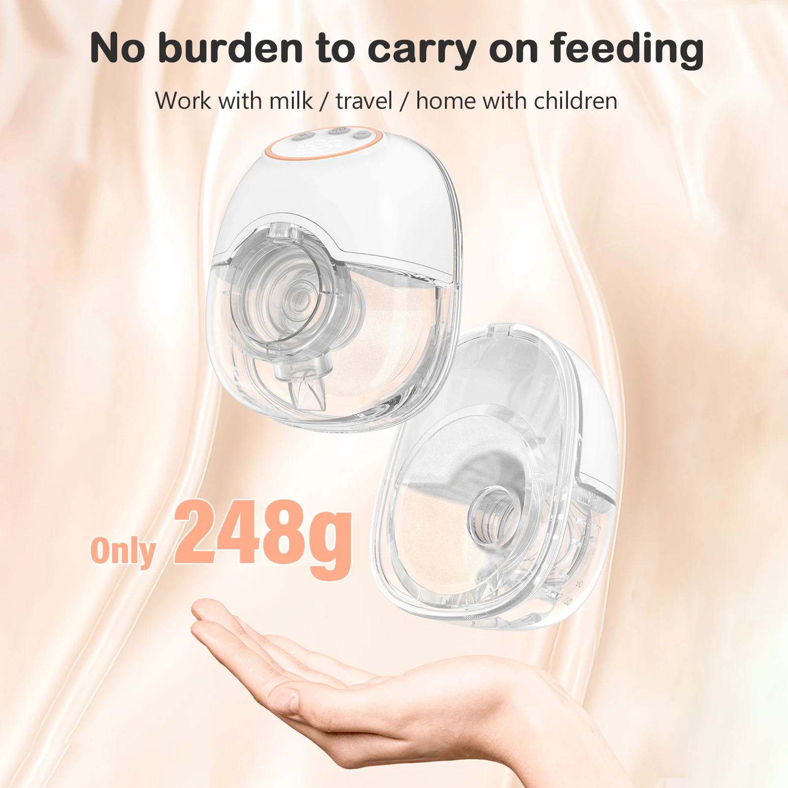 Breast Pump Wearable 12 Level of Suction Low Weight and Low Noise Hands Free Electric Milk Collector BPA-free breast pump,wearable milk saver,breast milk catcher