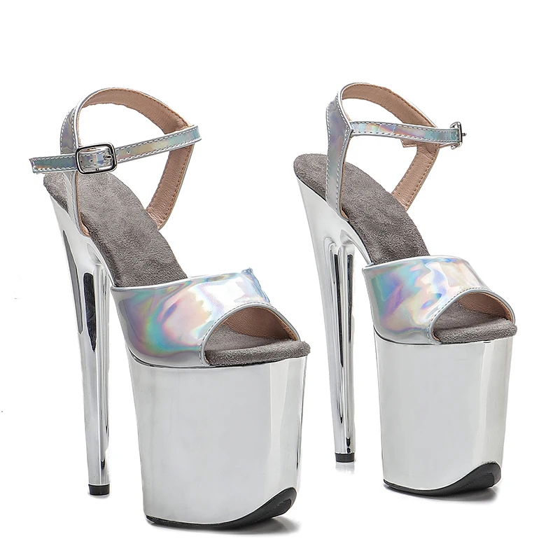 Leecabe 20CM/8Inch PU upper Platform Sandals  party High Heels Shoes Pole Dancing Shoes