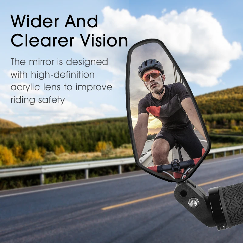 WEST BIKING Bicycle Rearview Mirror 360° Rotate Handlebar Wide Range Back Sight Reflect Cycling Mirror HD Bike Handlebar Mirror