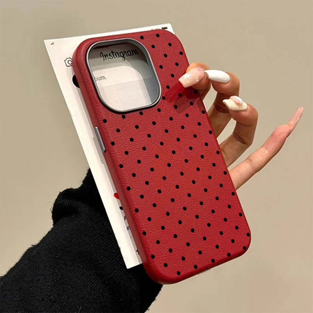 Elegant Black Polka Dot Shockproof Silicone Phone Case
