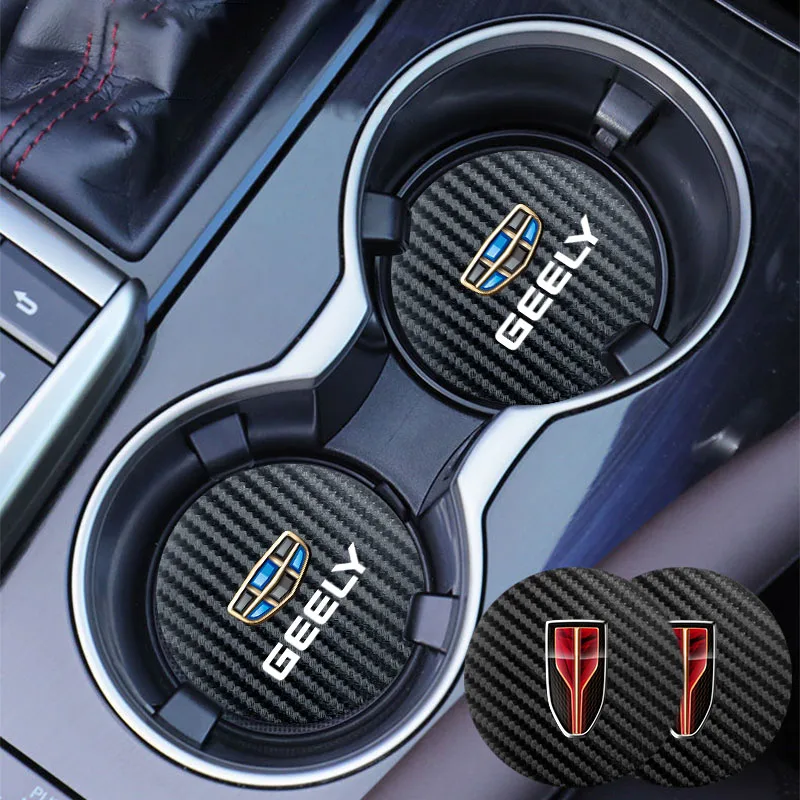 1/2PC Car Water Cup Mat Carbon Fiber Pattern Cup Mat For Chevrolet Monza SK8 RS Bolt EV TrailBlazer Equinox Interior Accessories