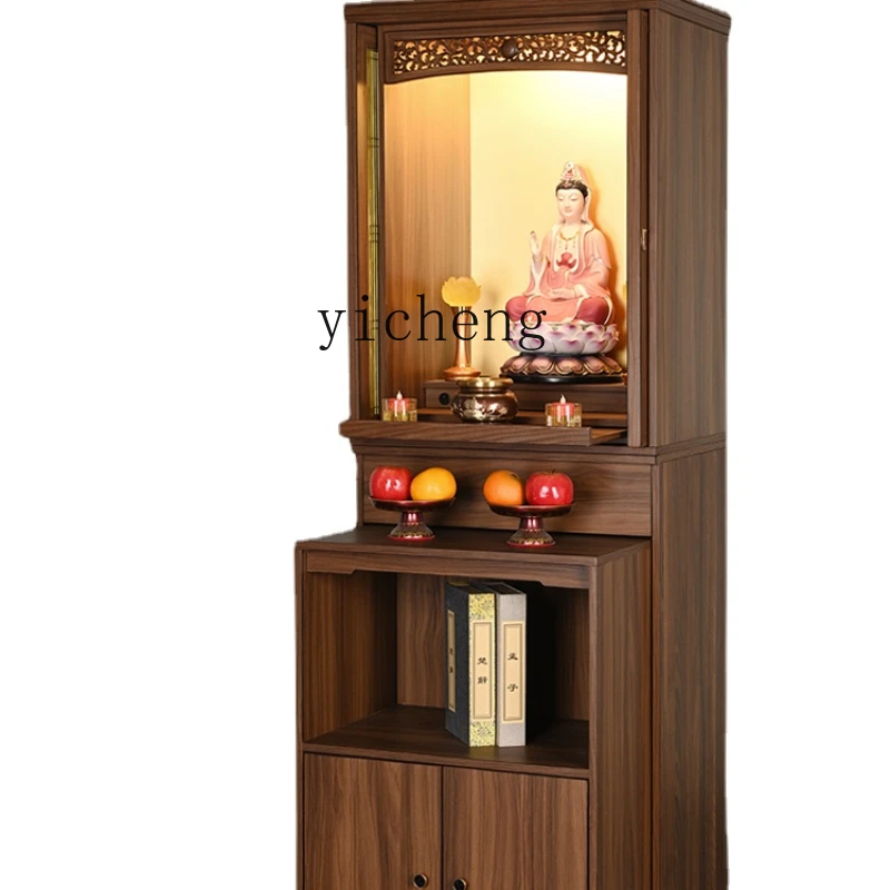 

Xl Buddha Niche with Door Clothes Closet Economical Worship Table Guanyin God of Wealth Altar Simple