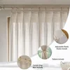 Pinch Pleated Drapes Light Filtering Living Room Sheer Curtain Panels 96" Long Hooks Traverse Included Unique Design Elegant 3