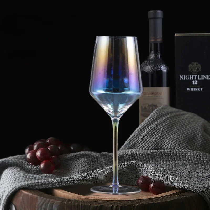 Colorful High Legged Wine Red Glass Household Crystal Rainbow Lead-free Glass Wine