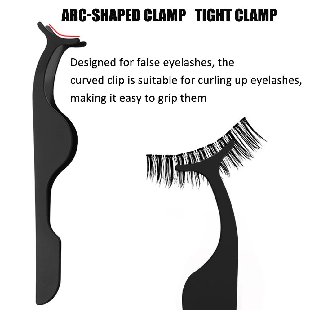 Curved Tip Tweezers Extension 1/6Pcs Eyelash Tweezers Set Stainless Steel Eyebrow Tongs Clip Scissor Beauty Makeup Accessories