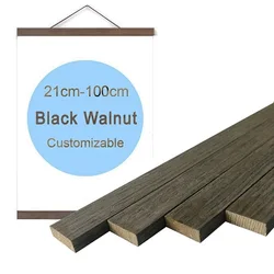 Magnetic Teak Wood Multi - Colored Poster and Art Hanger Frame - 21cm (Black walnut)
