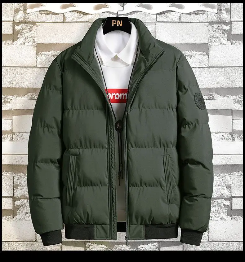 Men Harajuku Solid Warm Puffer Jacket 2023 Parka Mens Japanese Streetwear Winter Jacket Male Korean Fashion Bubble Coat F05