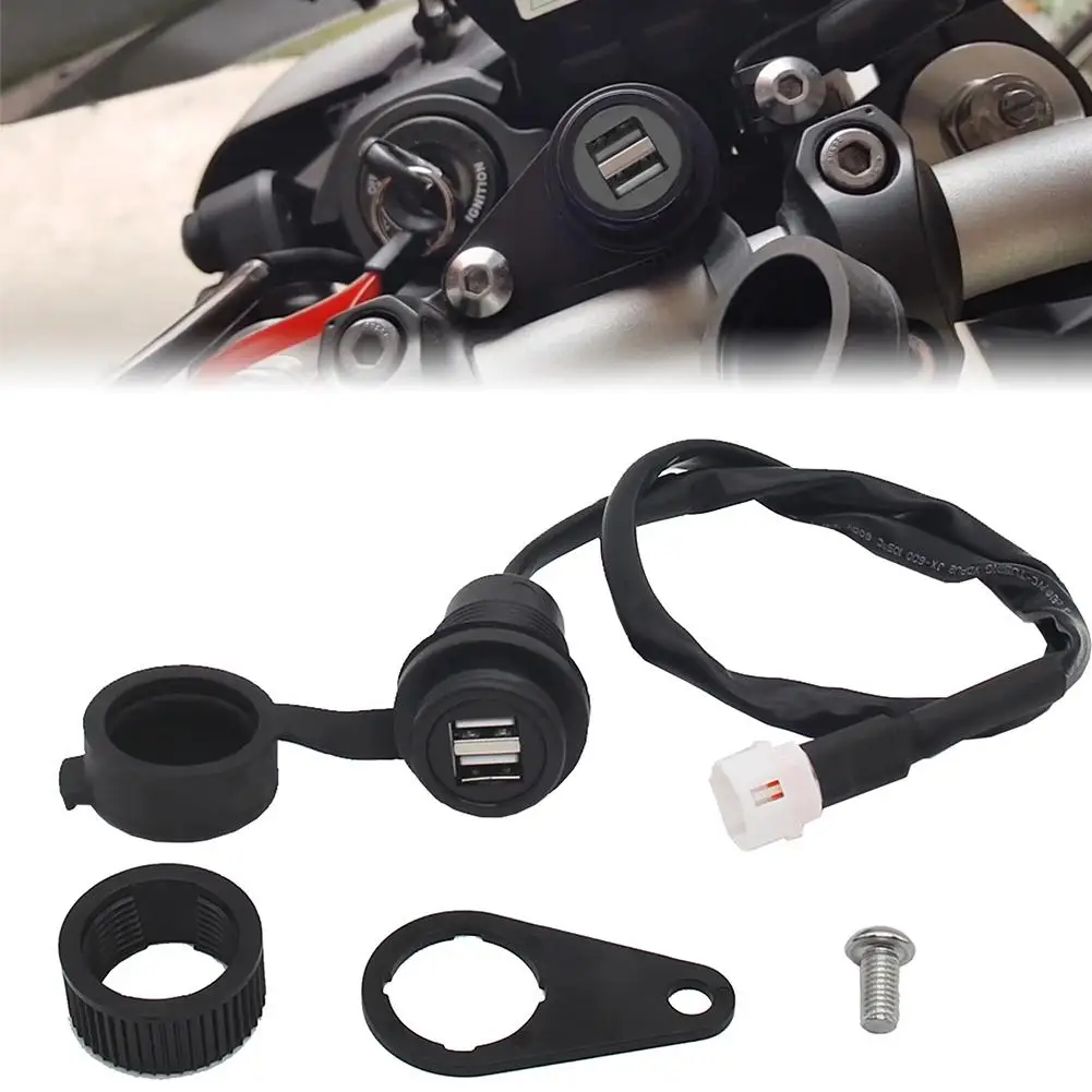 

Motorcycle Dual USB Charger Plug Socket Adapter Moto Modified Accessories Compatible for Yamaha MT-09 SP MT07 XSR700