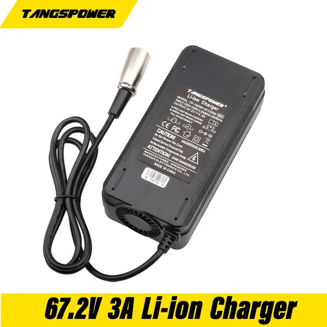 67.2V 3A lithium battery charger For e-bike 16S 60V li-ion battery pack  Wheelbarrow electric bike Charger With fan DC /XLR/GX16 - AliExpress