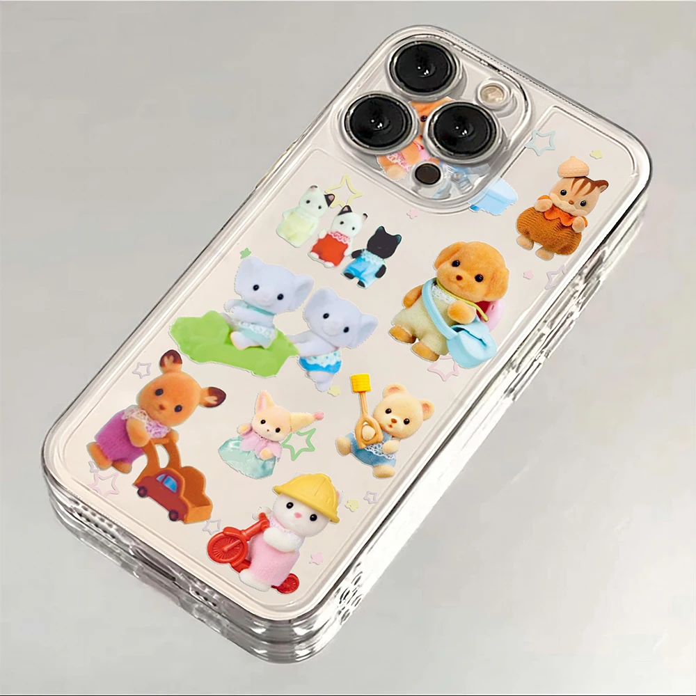 Vintage Bear Design Luxury Clear Phone Case