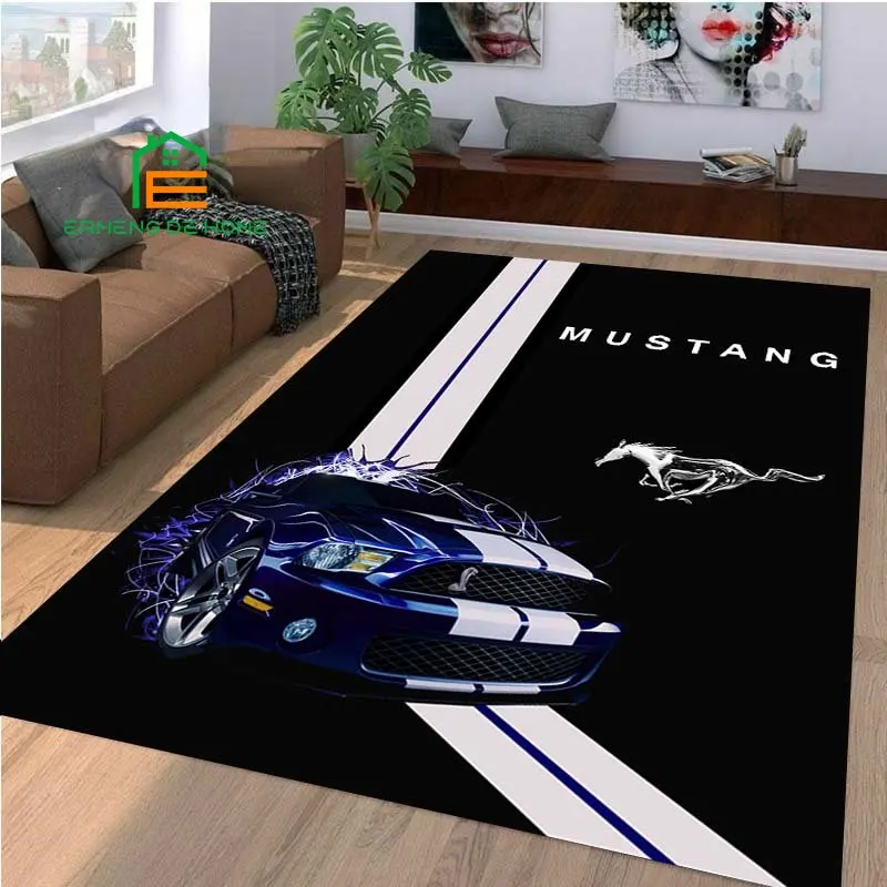 Mustang Pattern Rug for Bedroom Living Room Carpet for Kitchen Floor Mats Home Decor Non-Slip Floor Pad Rug 15 Sizes 6