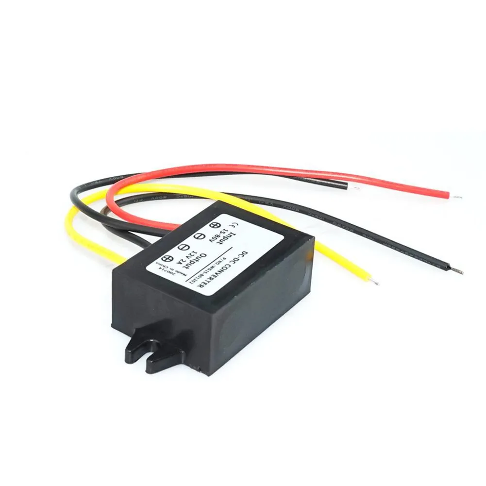 Regulator Switching DC Accessory Black Converter DC-DC Module Moistureproof Step Down 18V 24V 36V 48V 60V To 12V 2A 24v to 12v converter step down 24v 12v waterproof module dc dc 1a 5a buck model converter