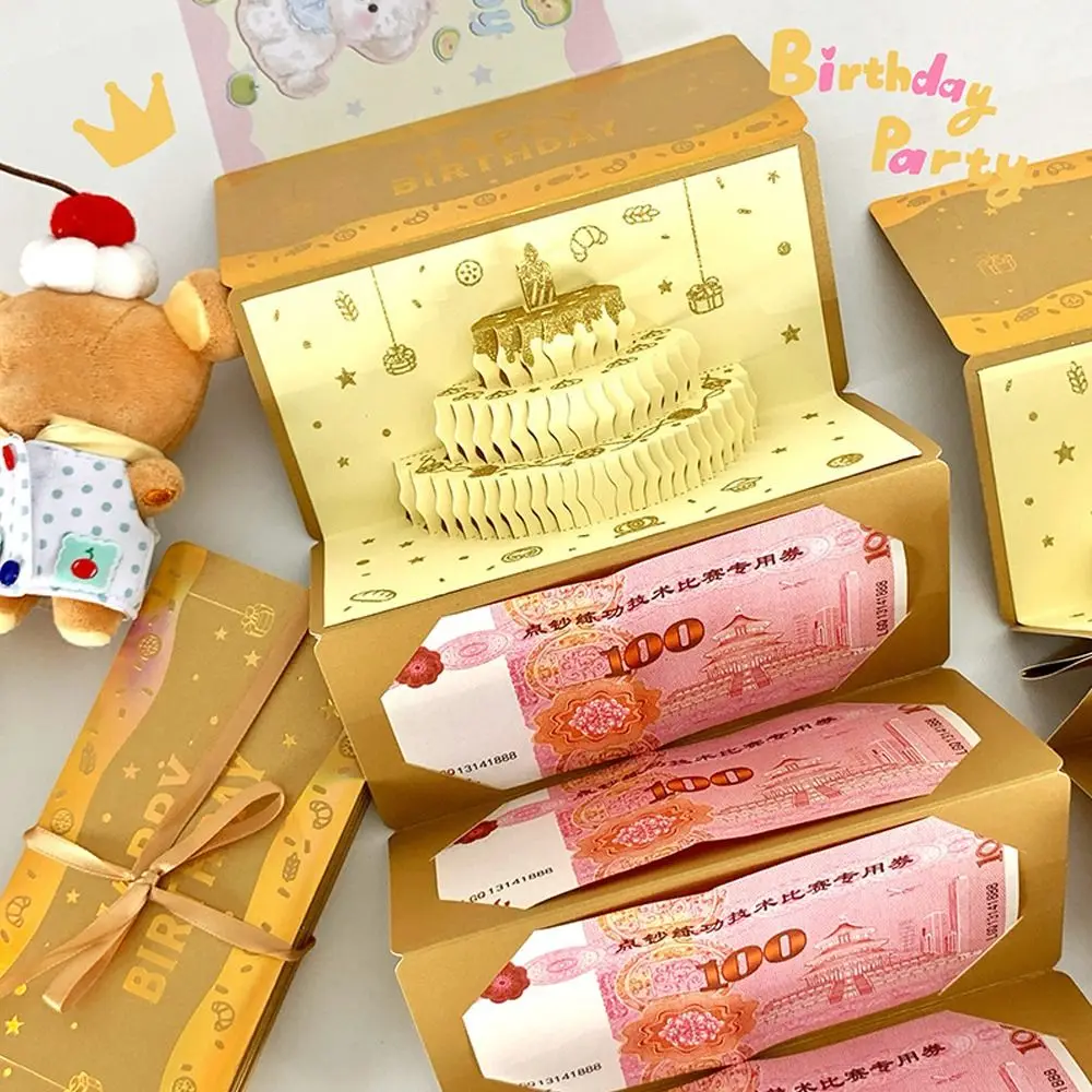 Foldable 3D Birthday Red Envelope HongBao DIY Packing Lucky Money Traditional Best Wishes Happy Birthday Gift