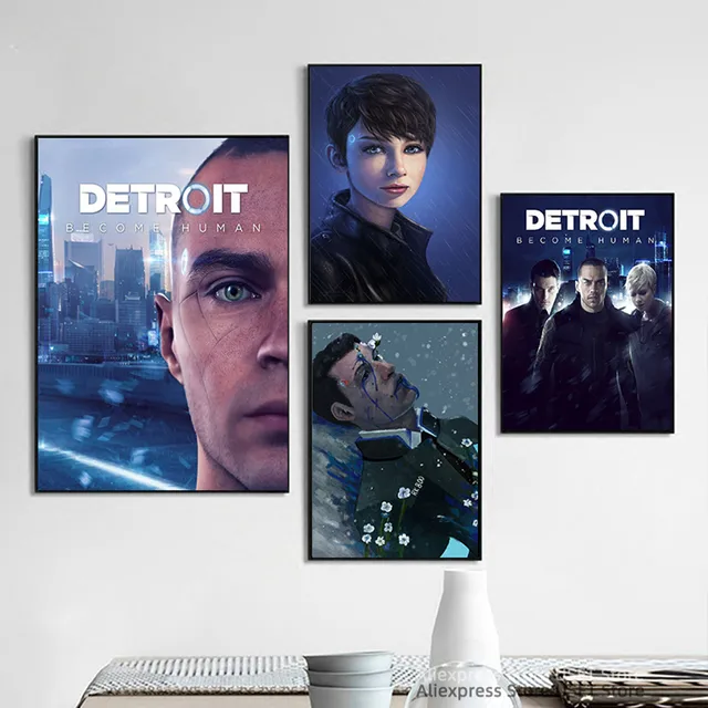 Detroit تصبح الإنسان ، لعبة قماش الملصقات والمطبوعات اللوحات اللوحة ديكور  المنزل - AliExpress