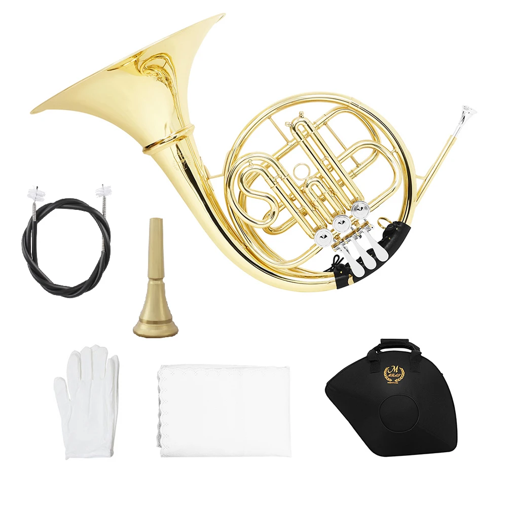M MBAT 3 Key Bach Split French Horn Bb Tone Nicke Silver Plated Brass Musical Instrument with Mouthpiece Case Parts