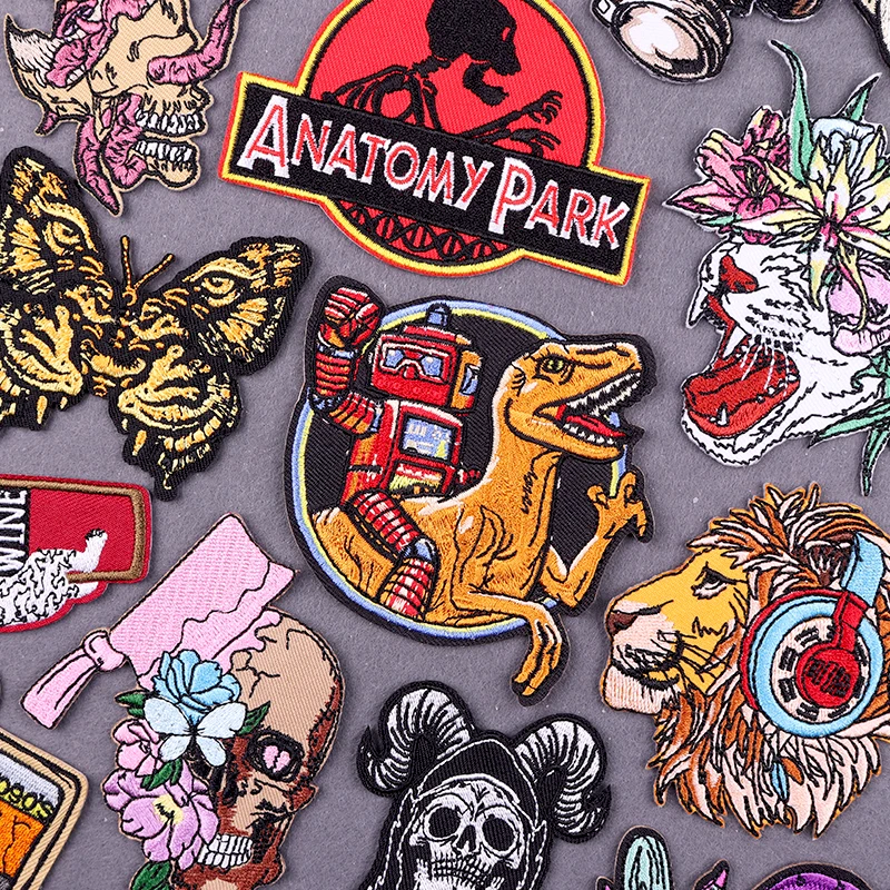 

Hip Hop Animal Patch Iron On Embroidered Patches For Clothing Thermoadhesive Patches On Clothes Punk Sewing Fusible Patch Badges