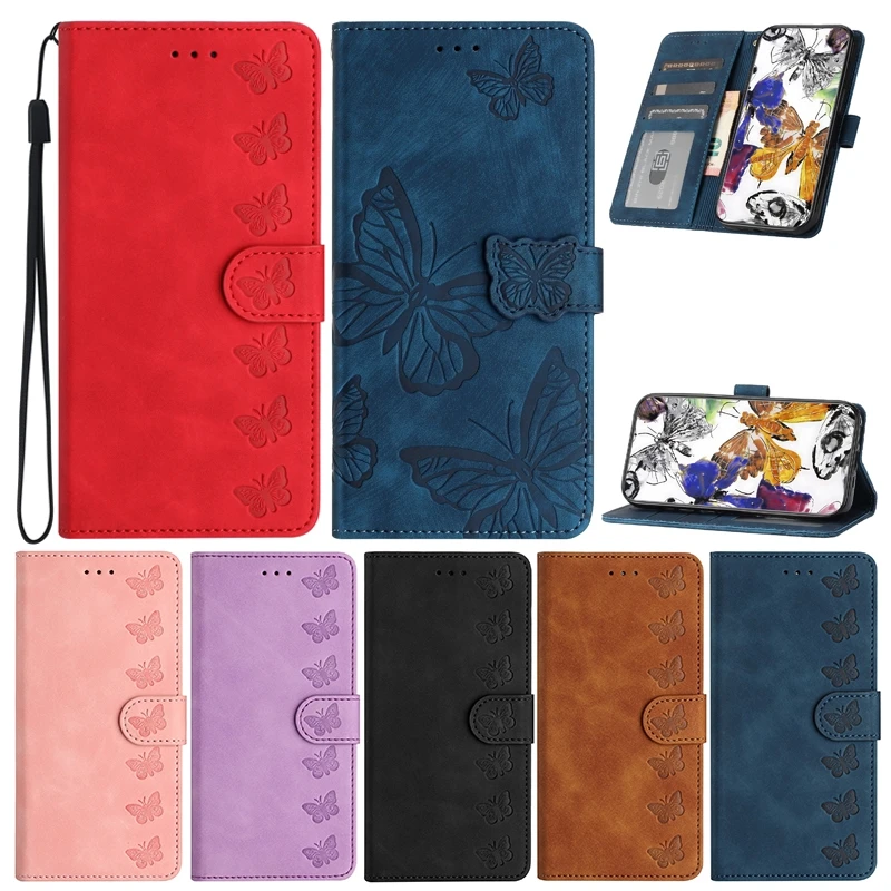 Custodia In Pelle Goffrata A Farfalla Per Samsung Galaxy Note 20 Ultra 10 Plus 9 8 S7 S6 Edge S4 S3 I9060 Book Wallet Cover Card Hoder