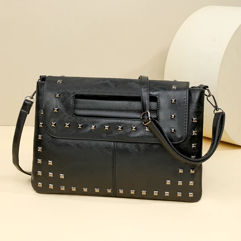 [Retro Handbag] Elegant Retro Style Handbag with Wrist Strap | Women's Bag, Solid Color Design