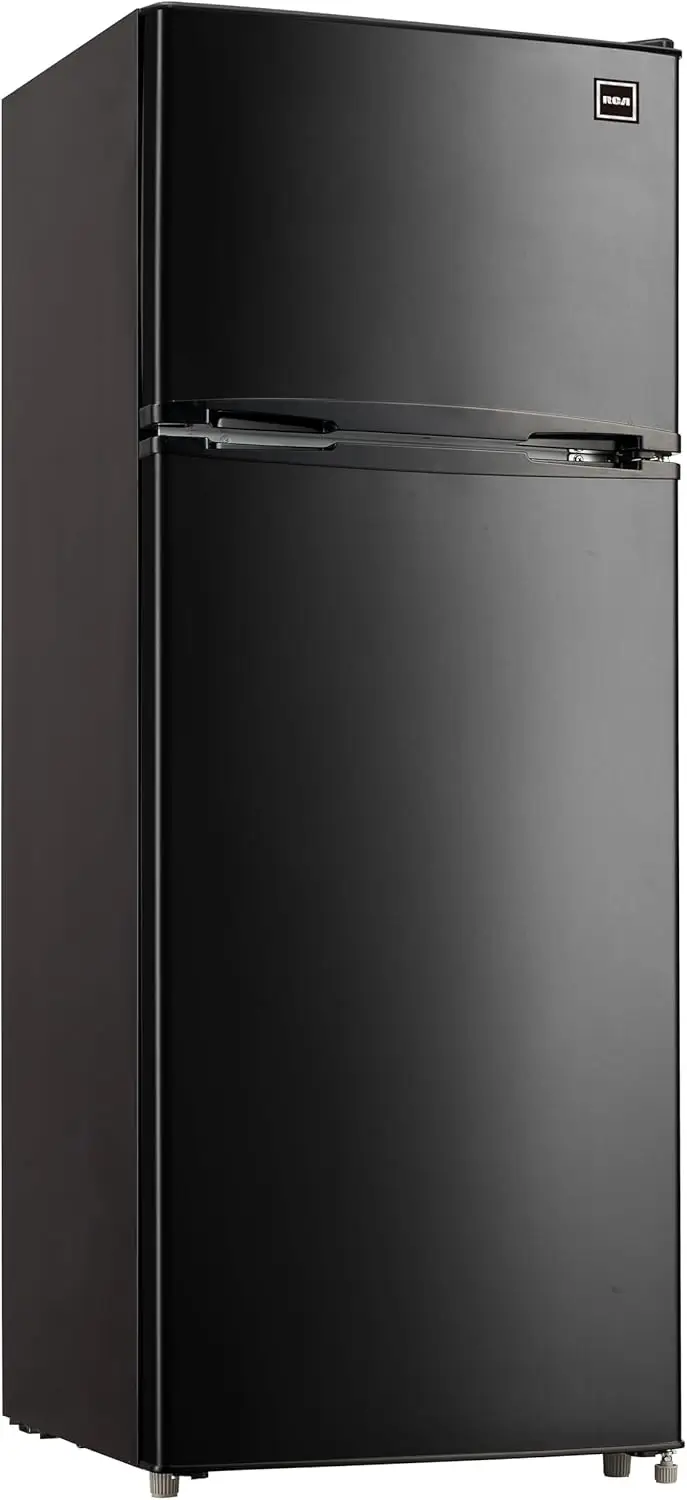 RFR741-BLACK Apartment Size-Top Freezer-2 Door Fridge-Adjustable Thermostat Control-7.5 Cubic Feet