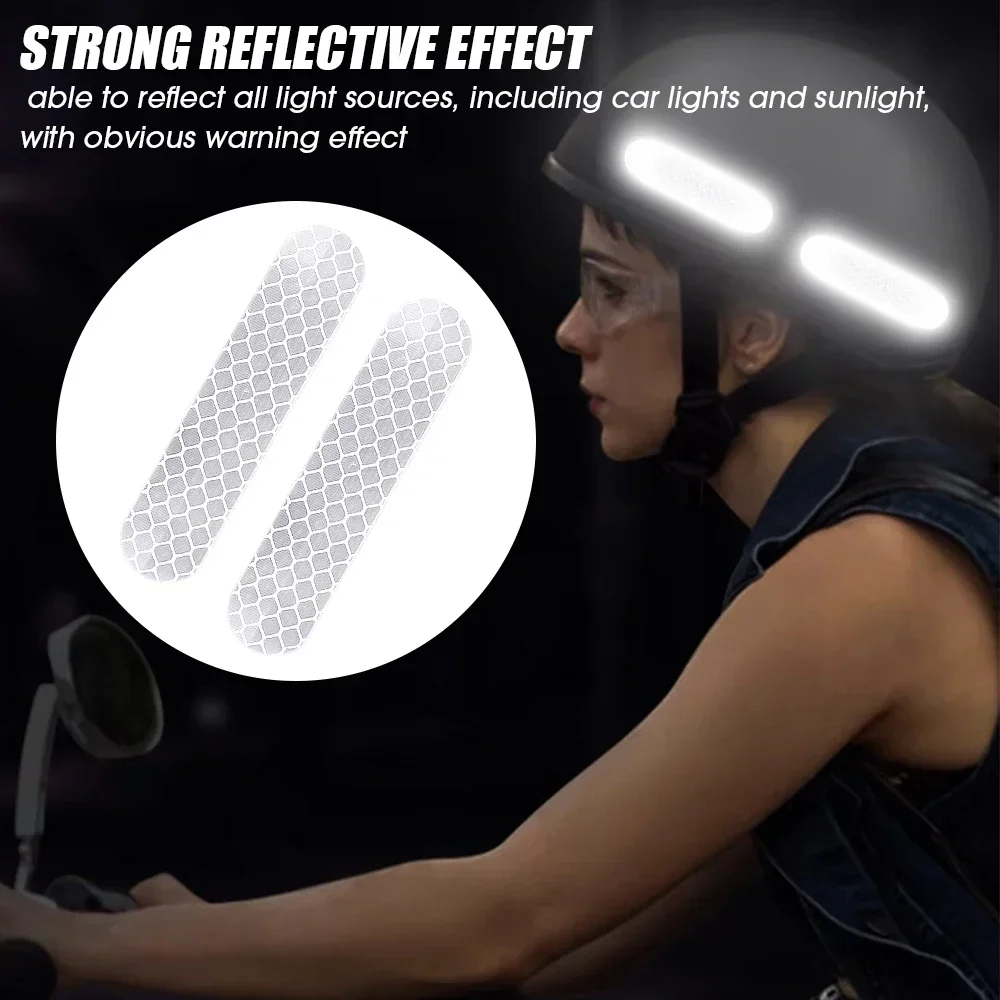 Reflective Stickers Helmet Warning Reflective Stickers Night Safety Driving Accessories Fluorescent Decorative Stickers Bicycle Motorcycle Car Decal