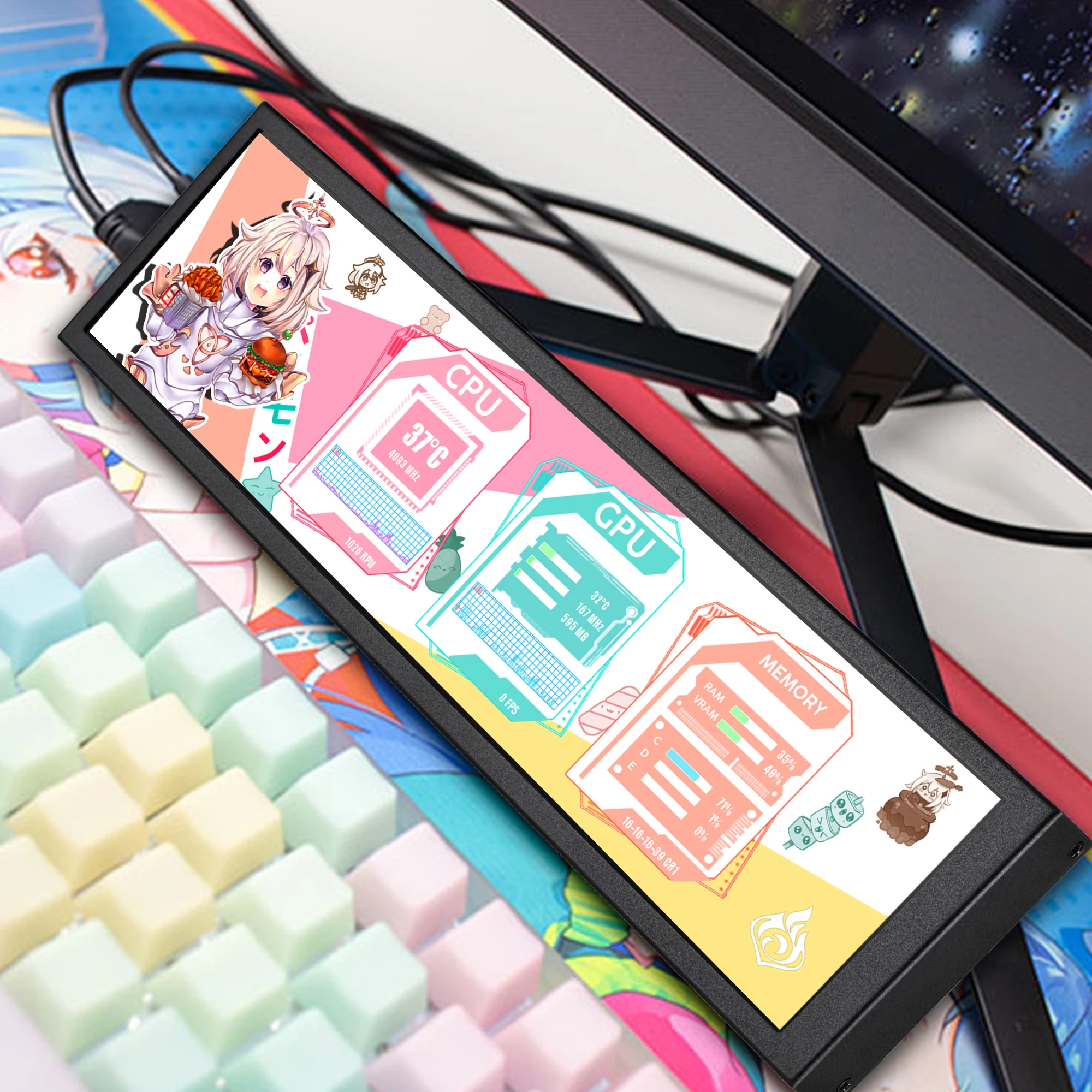 8.8インチのタッチスクリーンを備えたパラモニター,1920x480 ips