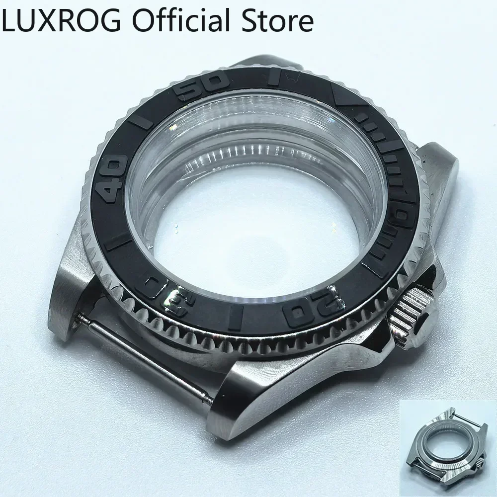 Stainless Steel 40MM Black Blue Ceramic Insert Watch Case