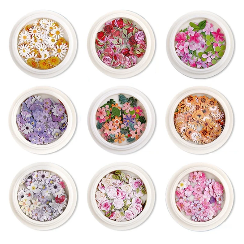 

Epoxy Filling Wood Pulp Flower Nail Art Small Flowers Mixed Color Rose Small Flower Pieces Epoxy Filling Wood Pulp