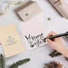 4Pcs/Set Calligraphy Pen Hand Lettering Art Pens Brush Ink Lettering Pens Markers for Writing Drawing Black Ink Pens Art Marker 4