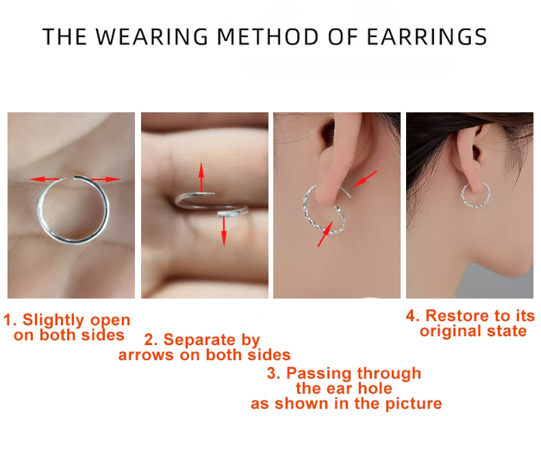 925 Sterling Silver Hoop Earrings For Fashion Women Party Jewelry