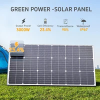 Panneau Solaire Portable Flexible de 6000W et 18V, Banque d'Alimentation de 3kW, Cellules Solaires d'Extérieur pour Batterie, Maison, Camping 3