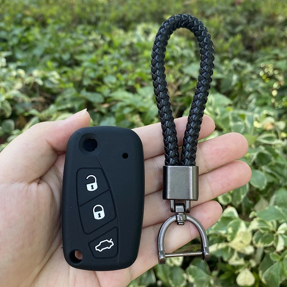 Silicone Car Key Case Cover for FIAT Panda Stilo Punto Doblo Grande Bravo 500 Ducato Minibus 3 buttons key key case cover key case car key shell