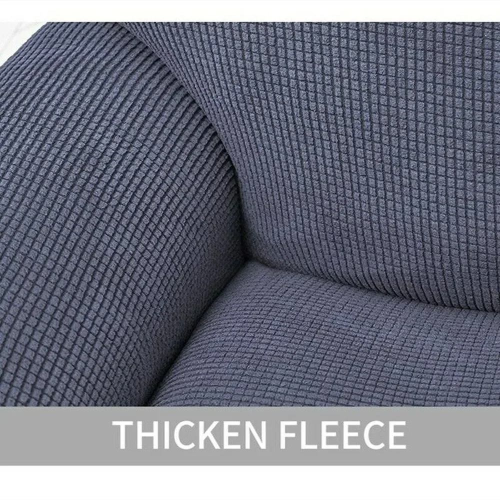 European Style Recliner Stretch Sofa Cover Charcoal Thickened Fleece Recliner Protection Pad Non-slip Furniture Cover 5
