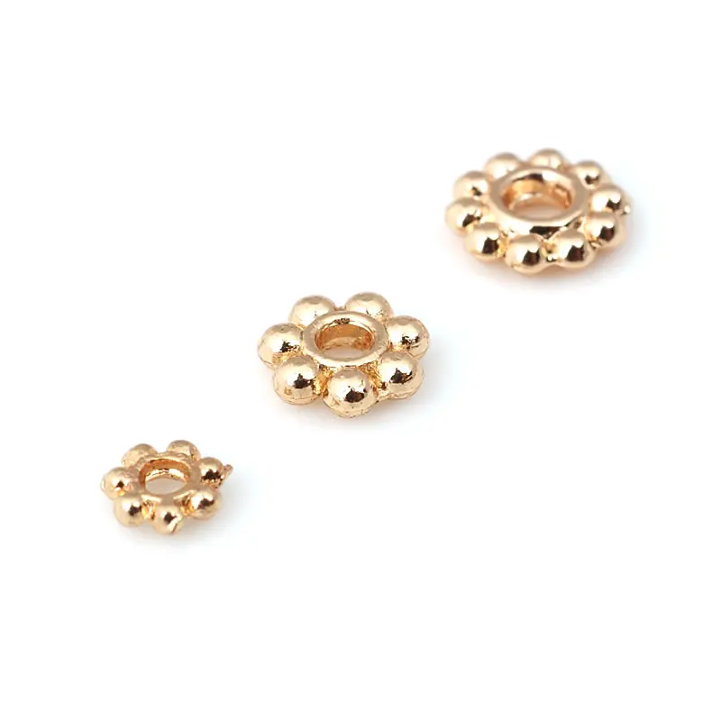High-Quality 18K Gold & Silver Flower Spacer Beads