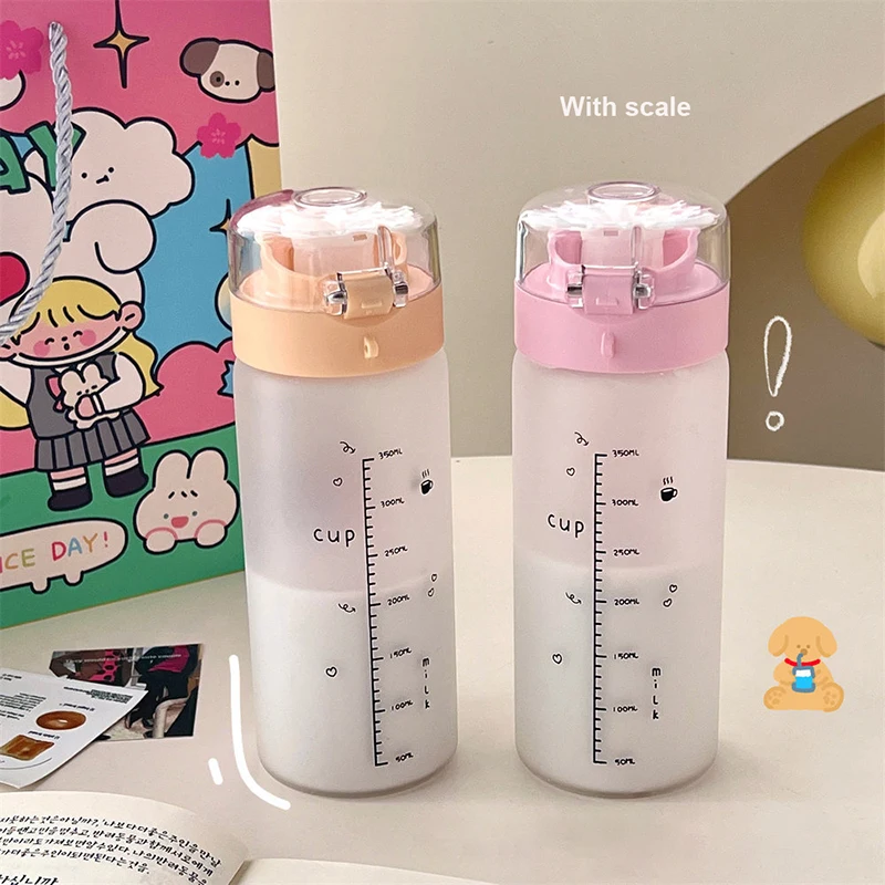 Cute Water Bottle Girls Kawaii  Cute Korean Glass Water Bottle - Cute  Frosted Glass - Aliexpress
