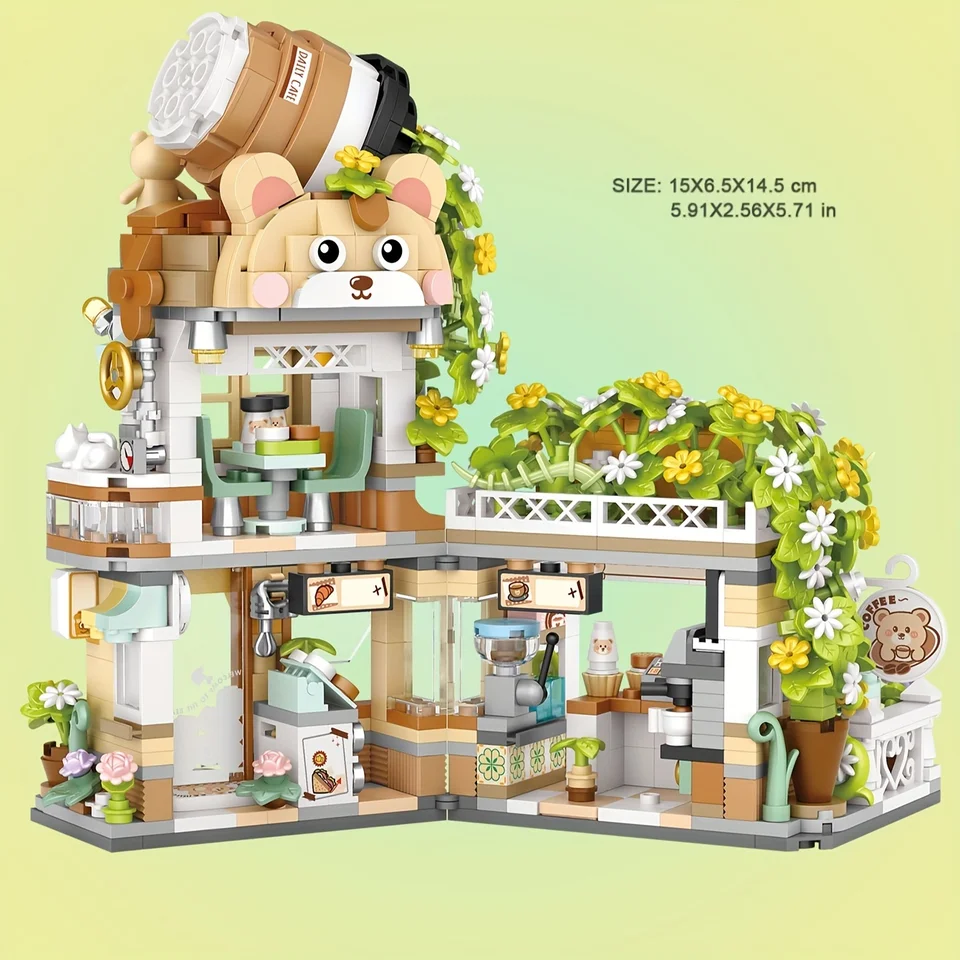 Street View Spring Style Cute Bear Cafe Store, Panda Tea House