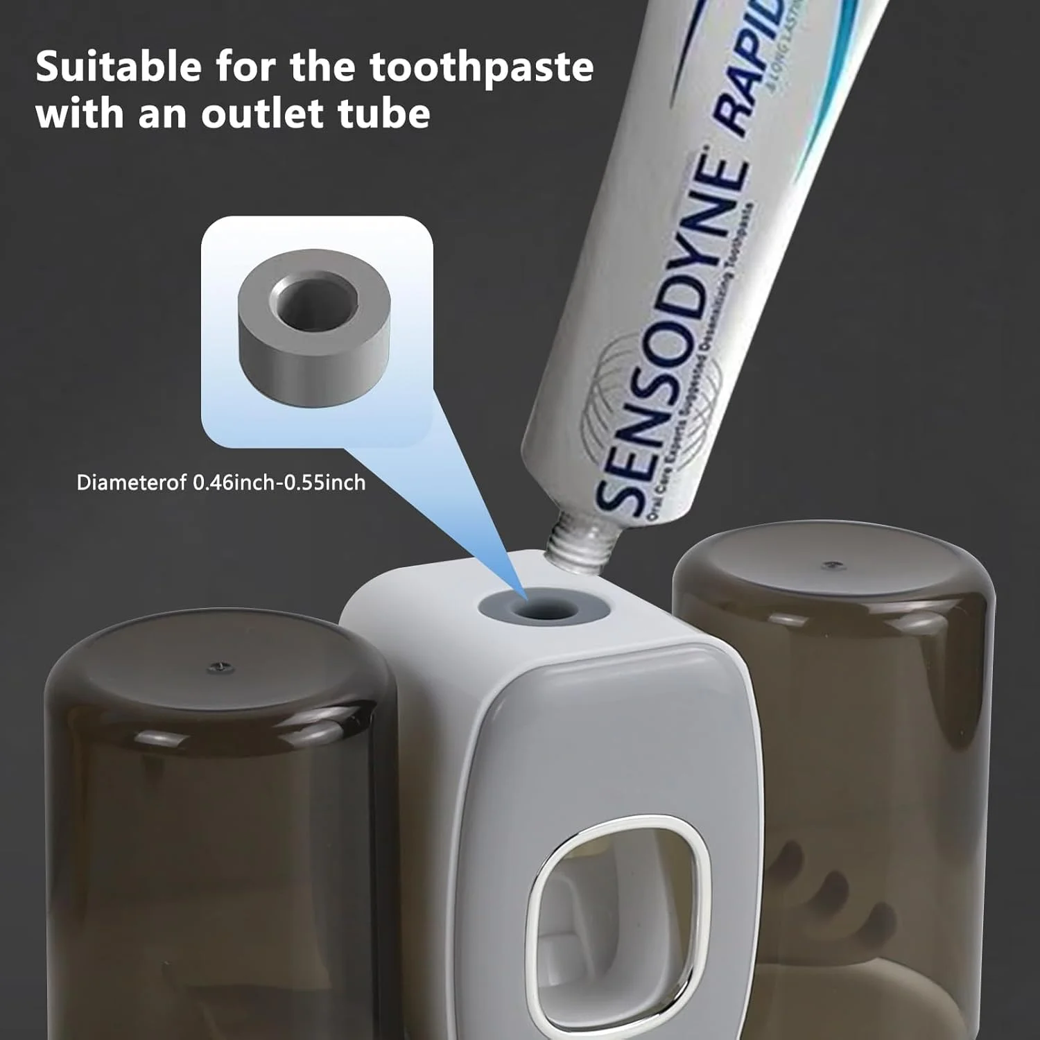 2 in 1 Toothpaste Dispenser Toothpaste Squeezer For Bathroom Automatic Wall Mounted Toothbrush Holders set with 2 tooth cup