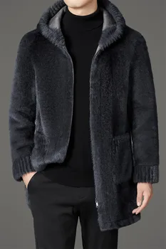 Casual Slim Solid Woolen Coat High Qualit winter jacket men fashion Woolen Coat Men's Casual Wool hooded trench coat Men Jacket - Image 6