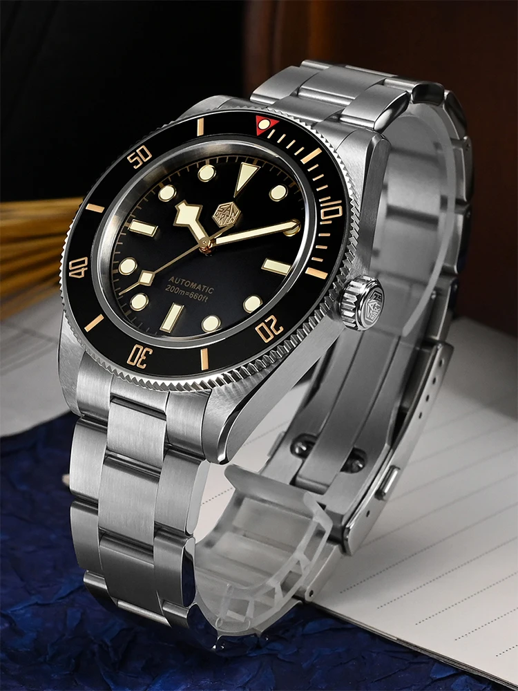 San Martin 40mm NH35 Automatic Men Diving Watch 20ATM Waterproof BB58 Sapphire Wristwatch BGW-X1 C3 Luminous Clock Reloj SN0008C 4