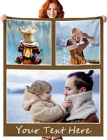 Personalized flannel blanket with photos, the best Bestie custom blanket memory souvenir ever, collage art 1