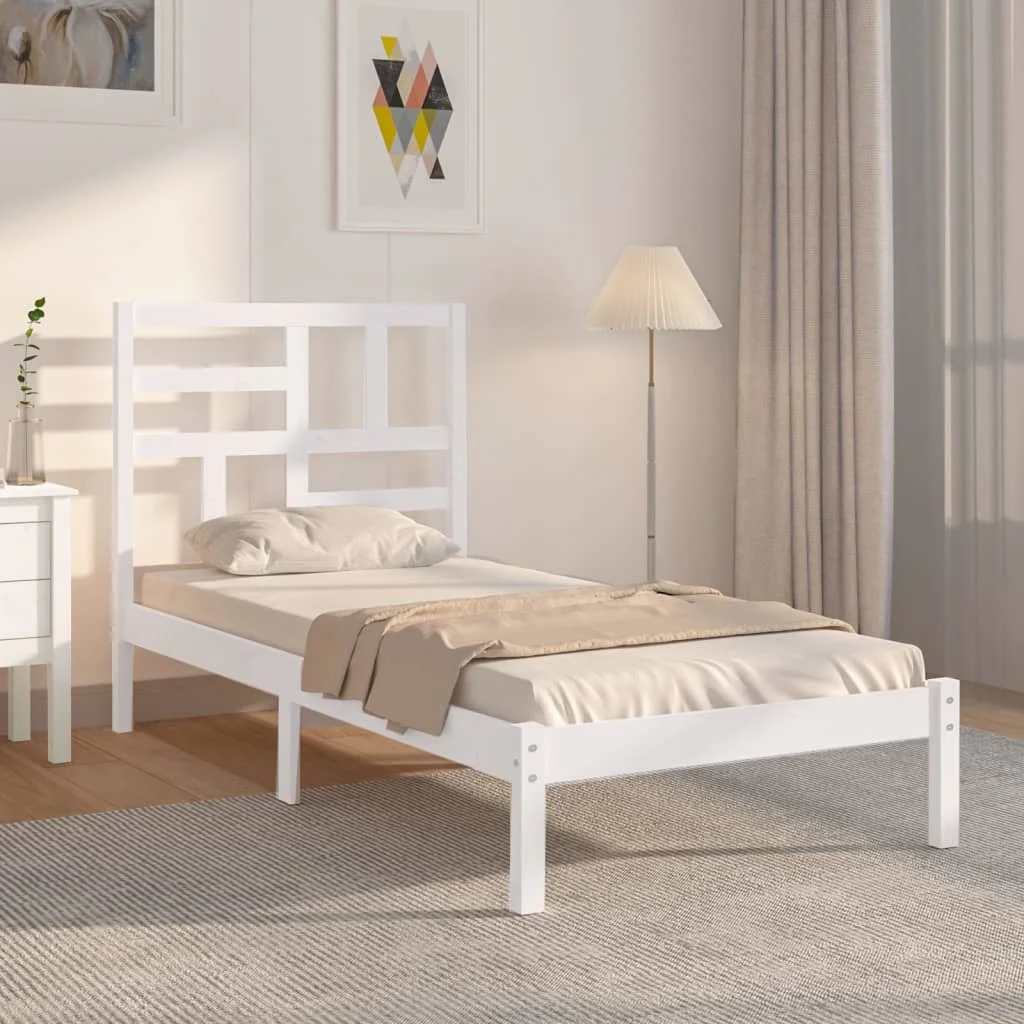 Shuraba Matrix Laan Solid wood white bed frame 100x200 cm