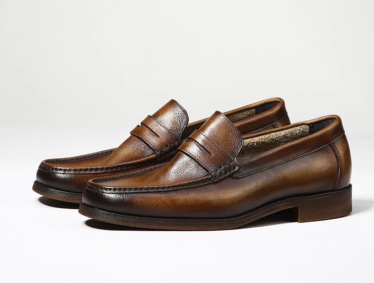 

Fashion Casual Shoes luxury brand adult Slip on Genuine Leather Shoes Men's Men Business Casual Men Loafers