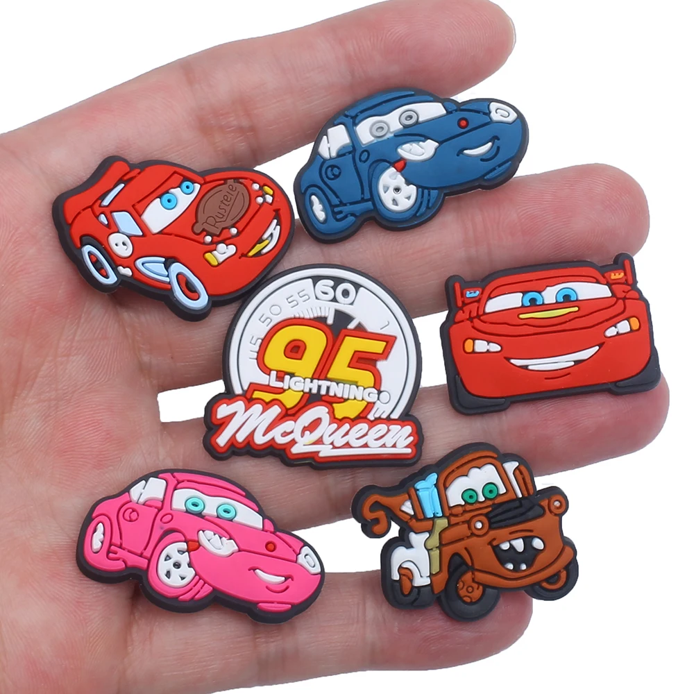 10/20pcs Disney Cars Lightning McQueen Shoe Charms Accessories DIY Shoe Decoration Kids Gifts