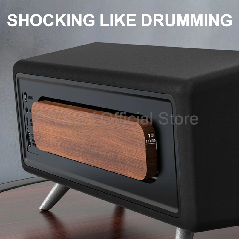 Portable Bluetooth Audio Speaker Stereo Surround Sound Bookshelf Sound Box Wooden Small Household Desktop 3 Horns Subwoofer
