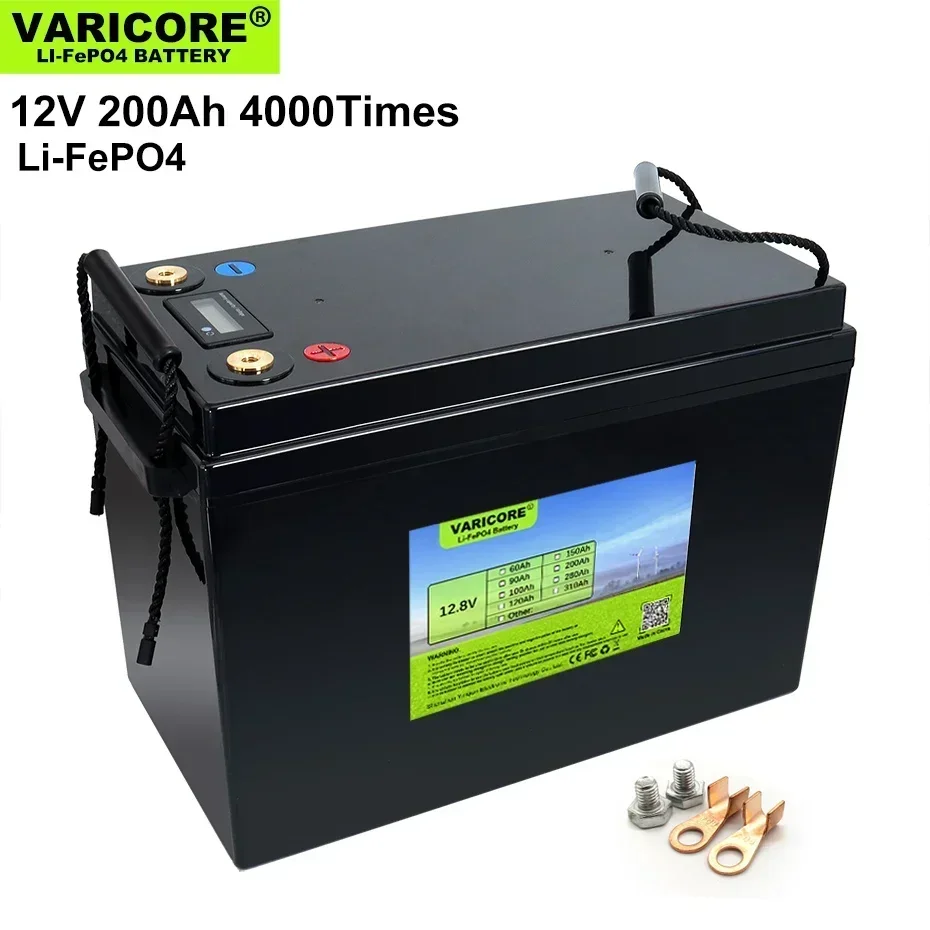 LiFePO4-batería de litio de 12V, 200Ah, 280Ah, 310Ah, 12,8 V, fosha de hierro para autocaravanas, campistas, carrito de Golf, todoterreno, baterías de viento Solar
